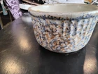 Red Wing Stoneware Spongeware Bowl Blue Brown Ribbed Farmhouse 7" VTG Cracked