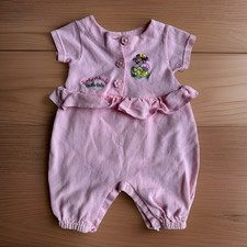 Vintage Disney Babies Minnie Mouse Bubble Romper Outfit Pink 0-6M Ruffle 90s