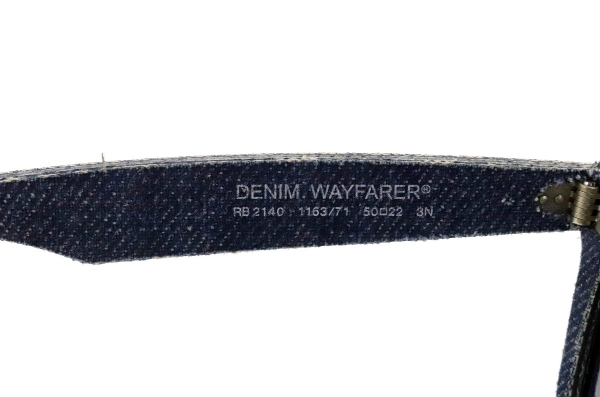 New RAY-BAN RB2140 1163/71 50mm Blue Denim Wayfarer Sunglasses