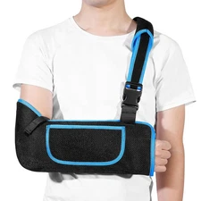 Arm Sling Shoulder Immobilizer for Women and Men,Adjustable One Size, Blue 