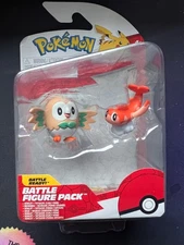 Pokemon Rowlet & Tatsugiri (Curly Form) Battle Figure Pack - New in Package
