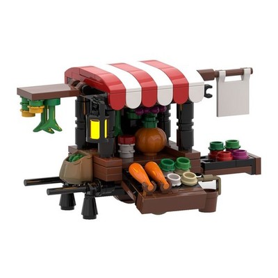 MOC-114509 Medieval Vegetable Stall 189-Piece Market Scene Model