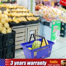 12x Shopping Baskets With Handles Retail Store Supermarket Baskets Stackable NEW
