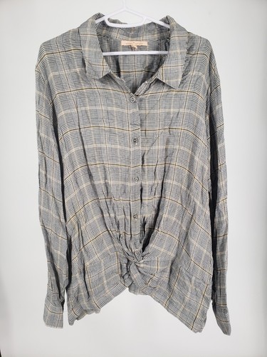 Gibson Latimer XL Gray Plaid Windowpane Check Long Sleeve Button Down
