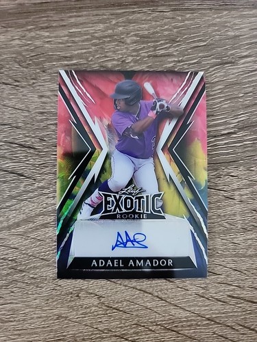Adael Amador 2023 Leaf Exotic Autograph Auto Refractor 1/2 Rockies Rookie