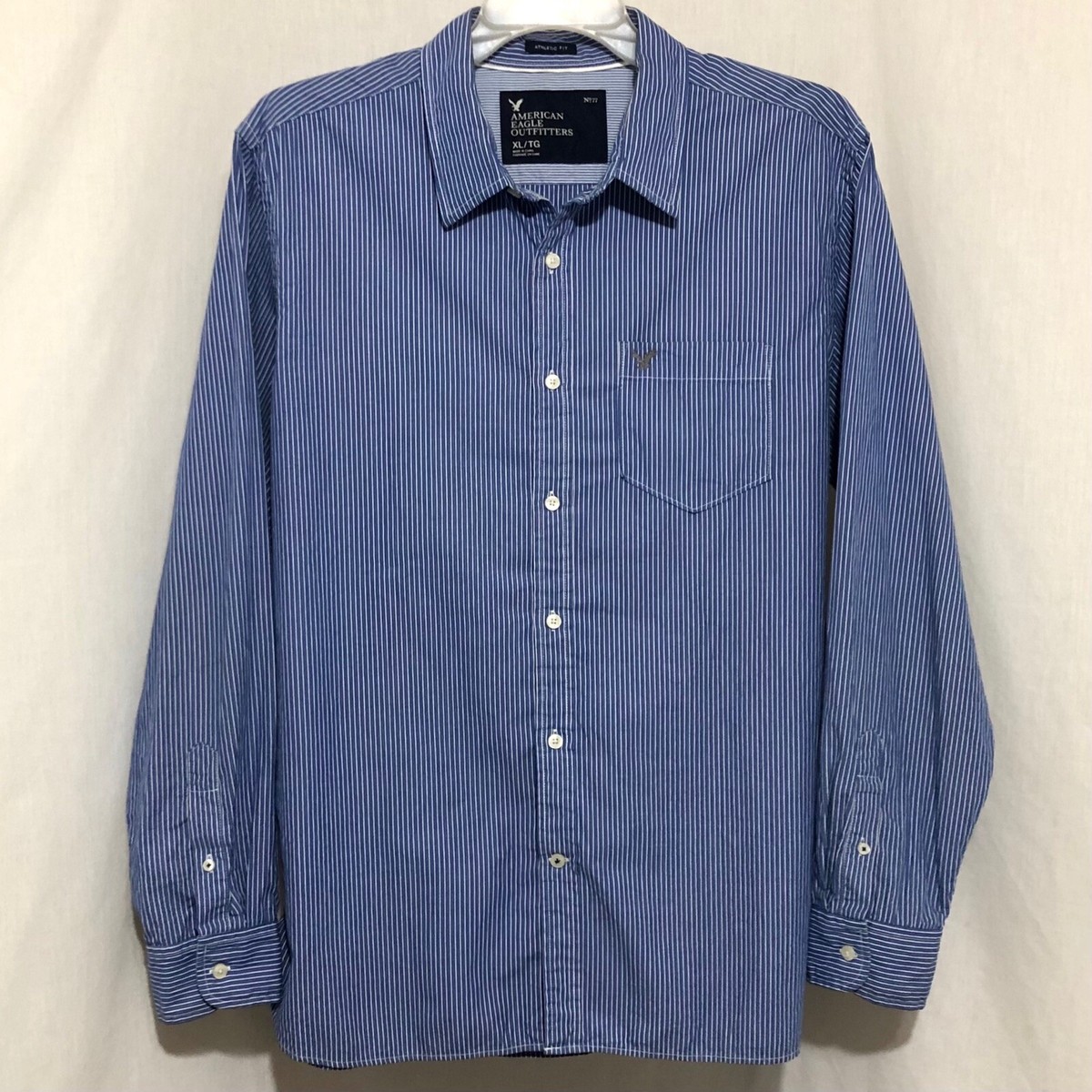 Sz XL AMERICAN EAGLE Men's Long Sleeve Button Down Athletic Fit