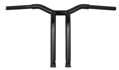 Burly Raked 14'' Black Powdercoat Dominator Handlebars Throttle-By-Wire Harley
