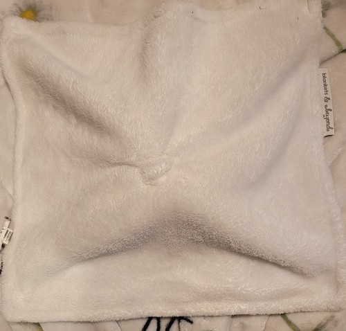 Mantas y Más Allá Manta de Seguridad Rosa Búho Peluche Lovey Lovie Rosa Gris Blanco - Imagen 5 de 5