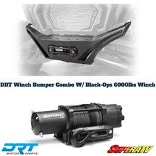 DRT Front Winch Bumper Skid W/ Black Ops 6000lbs Polaris RZR PRO R S TURBO R 22+