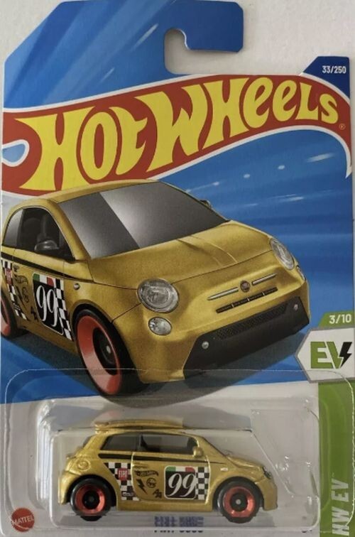2025 GOLD FIAT 500e HW EV Hot Wheels NEW and RARE 3/10