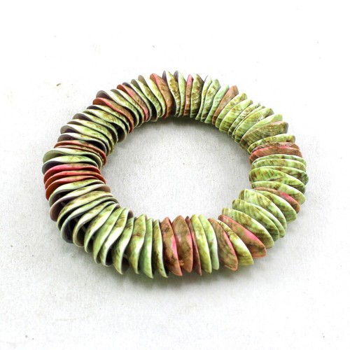 Bracelet Natural Abalone Shell Gemstone Mother Of Ocean Pearl Exclusive Jewelry - Picture 2 of 2