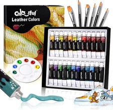 Acrylic Leather Paint for Shoe Painting- 24Colors Leather Paint for Bag Walle