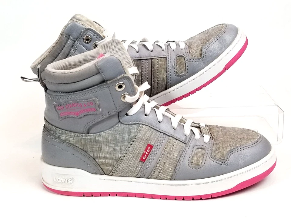 Zapatilla deportiva Levi's para mujer gris 521 Bb alta informal duradera vegana de lona talla 8 Foto 2 de 4
