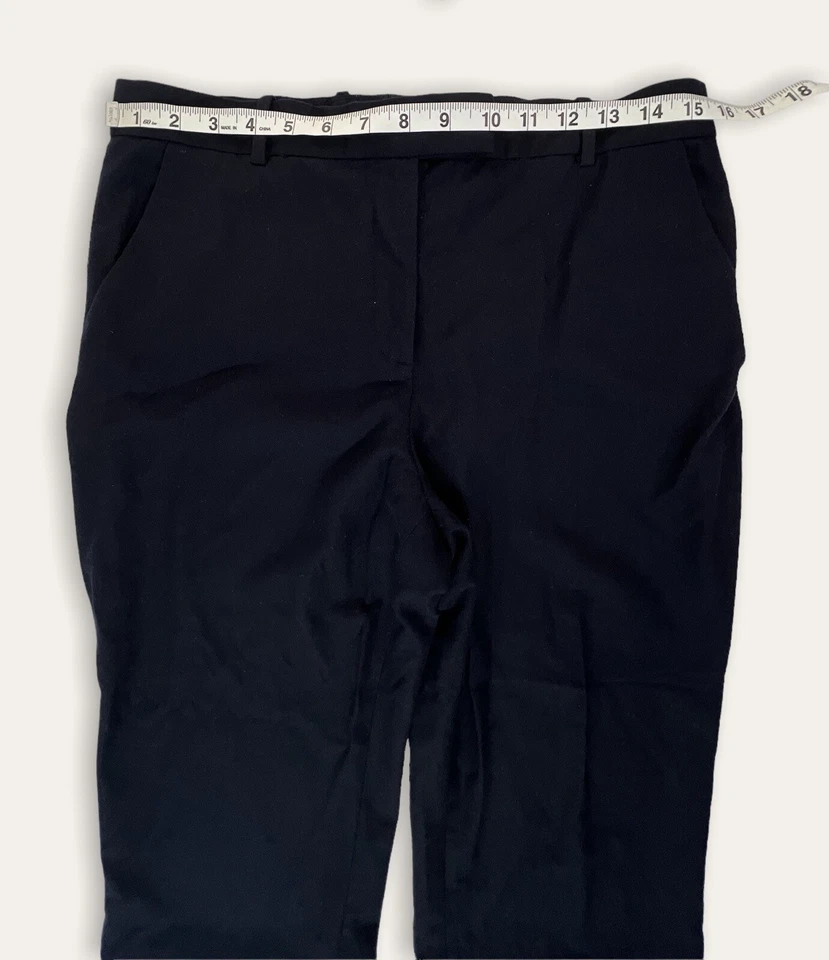 COS Wool Blend Blue Trouser Pants Cuffed Hem Women Sz 8 25” Inseam - Image 4 of 4