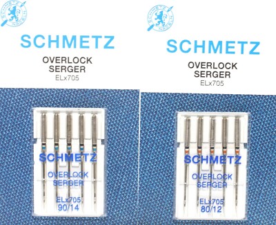 10 Schmetz Nadeln für Overlock Serger ELx705 NM 5x80 + 5x90 Flachkolben