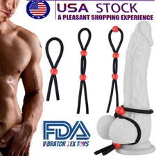 3 PCS Adjustable Cock Ring Set Love Rings Basic Penis Ring Sex Toys for Men