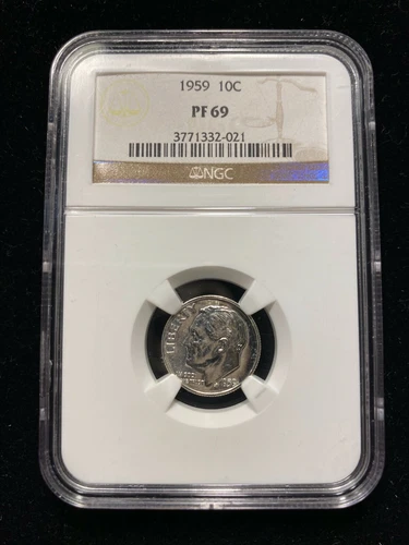 1959 Proof Roosevelt Dime certified PF 69 by NGC