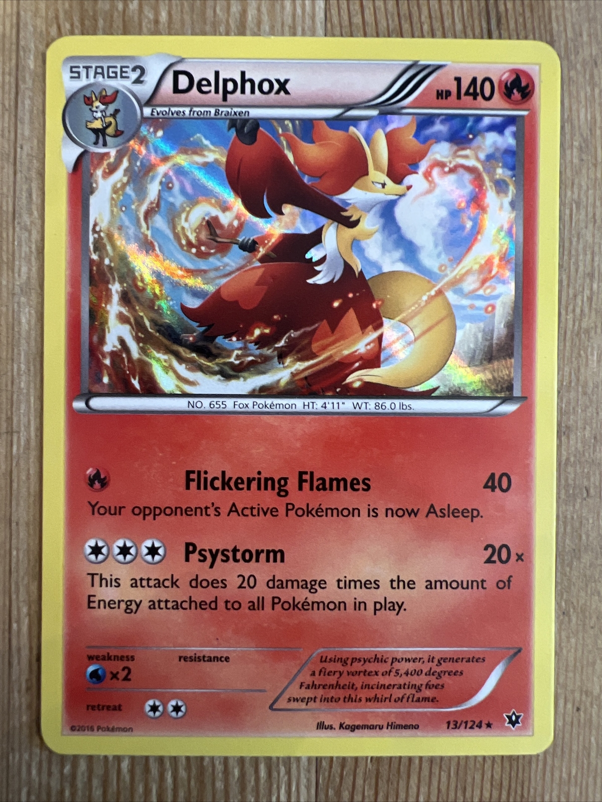 Pokémon TCG Delphox Fates Collide 13/124 Holo Holo Rare LP