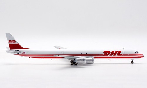 1:200 InFlight200 DHL DC-8-73F N801DH modello di aeromobile pressofuso con supporto - Foto 4 di 11