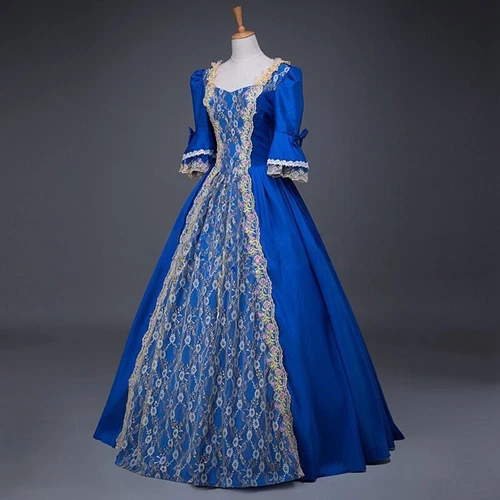Women Vintage Fancy Dress Gowns Renaissance Medieval Victorian Cosplay Costume - Picture 9 of 24