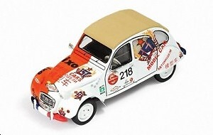 Miniature Citroen 2CV Ixo RAC225 de rallye raid pour vitrine de salon