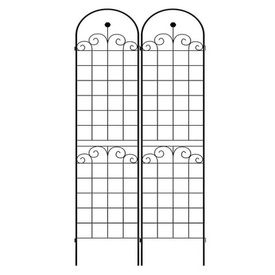 Sudzendf Garden Trellises 19.7'' Galvanized Tube Metal Outdoor 2 Pack Blacks