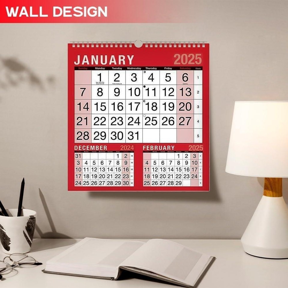 2025 3 Month Wall Calendar 