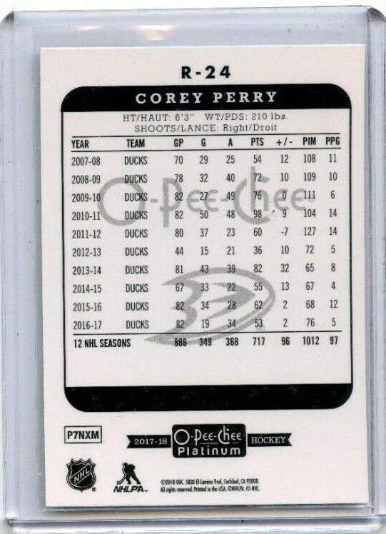 2017-18 O-Pee-Chee Platinum Retro #R-24 Corey Perry - Image 2 of 2