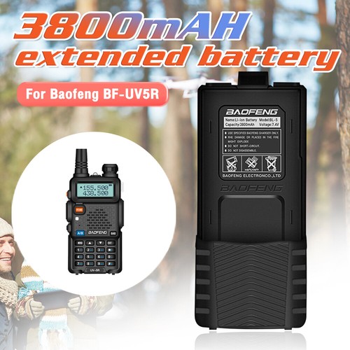 1/2/4pcs 3800mAh batteria estesa agli ioni di litio ricambio per radio BAOFENG UV-5R - Foto 3 di 12