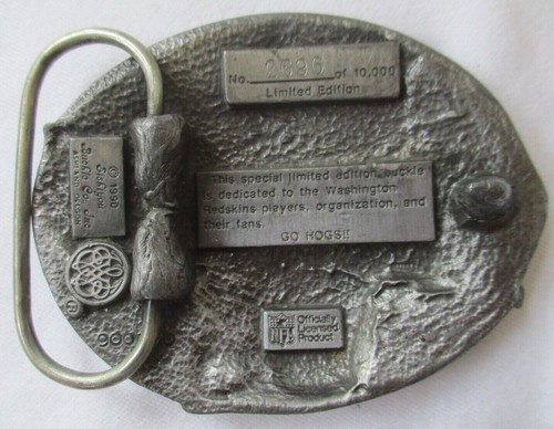 VINTAGE SISKIYOU PEWTER WASHINGTON REDSKINS LIMITED EDITION 1990 GÜRTELSCHNALLE - Bild 3 von 7