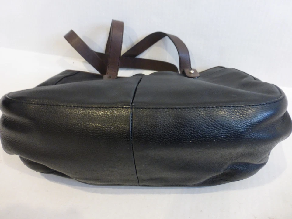 Francesco Biasia галечный черный кожаный через плечо устроитель покупки большая сумка с короткими ручками - Изображение 3 из 4