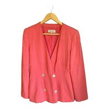 Christian Dior Salmon Pink Long Sleeved Jacket Uk Size 10