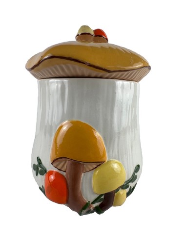 Vintage Arnel’s Ceramic Mushroom 9” Canister Cookie Jar With Lid - 第 4/12 張圖片