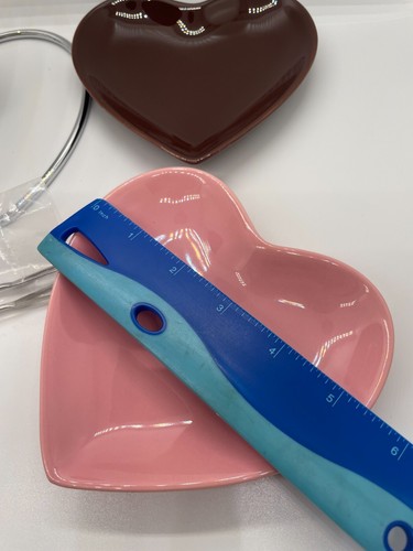 NEW Chantal Heart Shaped Fondue Pot Set For Two Valentines Day - In Box Pink Red - Picture 11 of 15