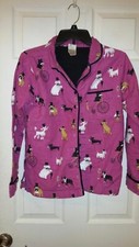Munki Munki "Dogs w/Bicycles/Mustaches" Flannel Pajama Top - SZ. XS