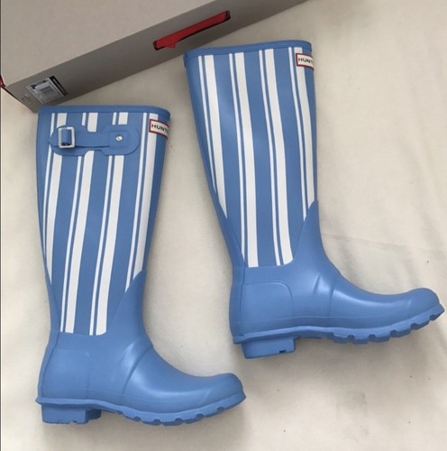 Hunter Original Tall Mate Botas de lluvia no me olvides/Blanco EE. UU. Talla  7, 38 Euro | eBay