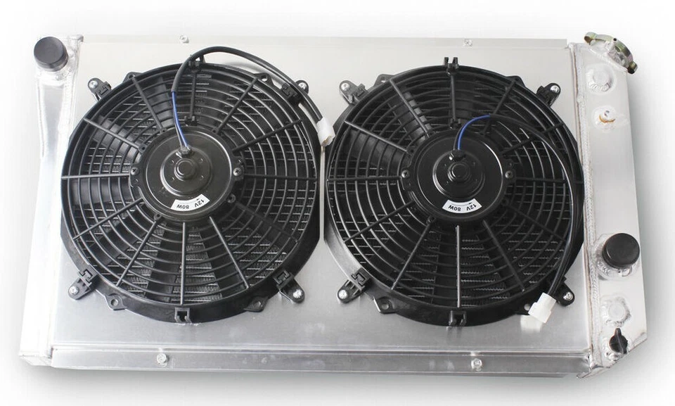 Fit 1982-2002 1999 CHEVROLET S10 V8 Conversion C4 3 ROW Radiator Shroud 2*Fan AT - Image 3 of 4