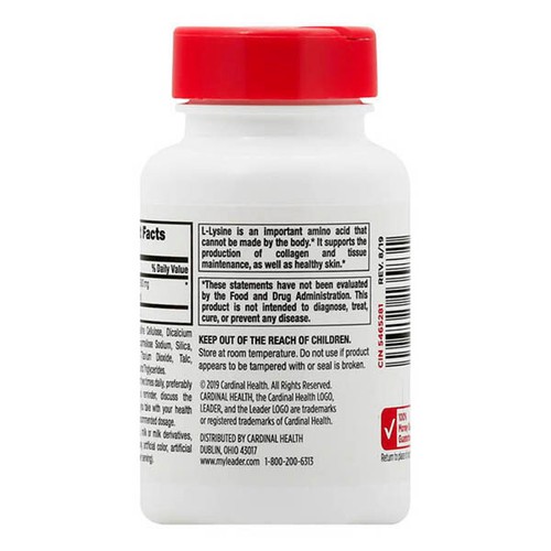 (2PK) Leader L-Lysine 500 mg for Healthy Skin, 100 Tablets 096295135831VL - 第 2/2 張圖片