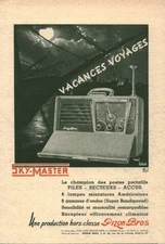 Publicité ancienne postes portatifs Sky-Master issue de magazine 1954
