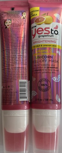 2 x Yesto Grapefruit Brightening Vitamin C Glow Boosting Unicorn Peel Off Mask - Picture 3 of 4