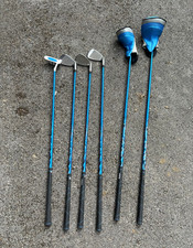 MacGregor 6 Club Left-Handed Golf Set Blue Shafts Putter Irons Woods