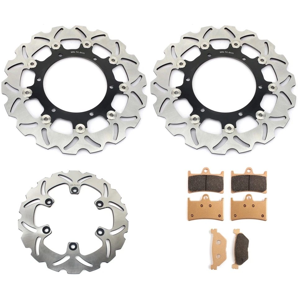 pour YAMAHA TDM900 2002-2014 2 plaquettes de disques de frein avant et 1 arrière - Photo 1/4