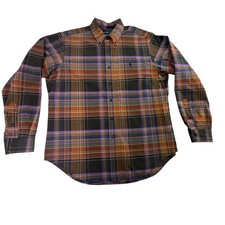 Vintage Ralph Lauren Multicolor Cotton Button-Up Long-Sleeve Plaid Shirt Sz L