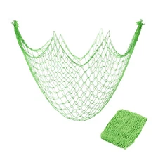 2 Pack Decorative Fishing Net Decor, Green 80x40 Inch Hanging Cotton Net