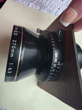 Large Format Nikon T*ED 270mm f/6.3 4x5 Telephoto Lens Copal 1 Shutter 4" board