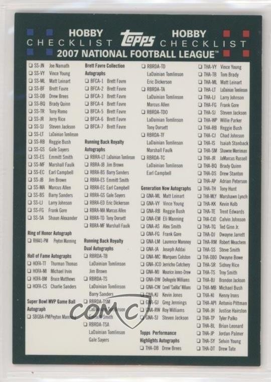 2007 Topps Checklists Hobby #3 z7j