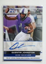 2022 Pro Set RC Quentin Johnson Auto TCU Los Angles Chargers NFL Blue 