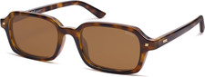 Trendy Rectangle Polarized Sunglasses Womens Mens, Small Retro Fashion Thin Slim
