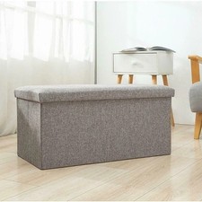 Ottoman Storage Seat Stool Trunk Toy Bedding or Blanket Box Folding Bench Decor