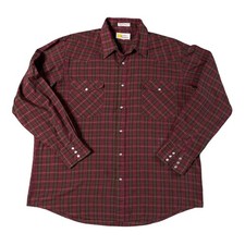 Southern Classics Mens Shirt Extra Large Red Pearl Snap Western Tartan Plaid